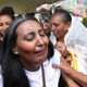 Senait Zaro, reacts as she meets her family for the first time in fifteen years, at Asmara International Airport, who arrived aboard the Ethiopian Airlines ET314 flight in Asmara, Eritrea July 18, 2018.